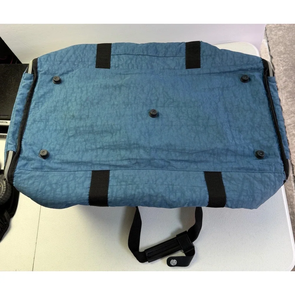 Biaggi Hang-2-Duffle Garment Bag Blue Crinkle Nylon Convertible Travel Suit